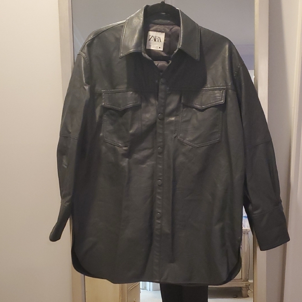 Zara Gray Lightweight Shirt Jacket